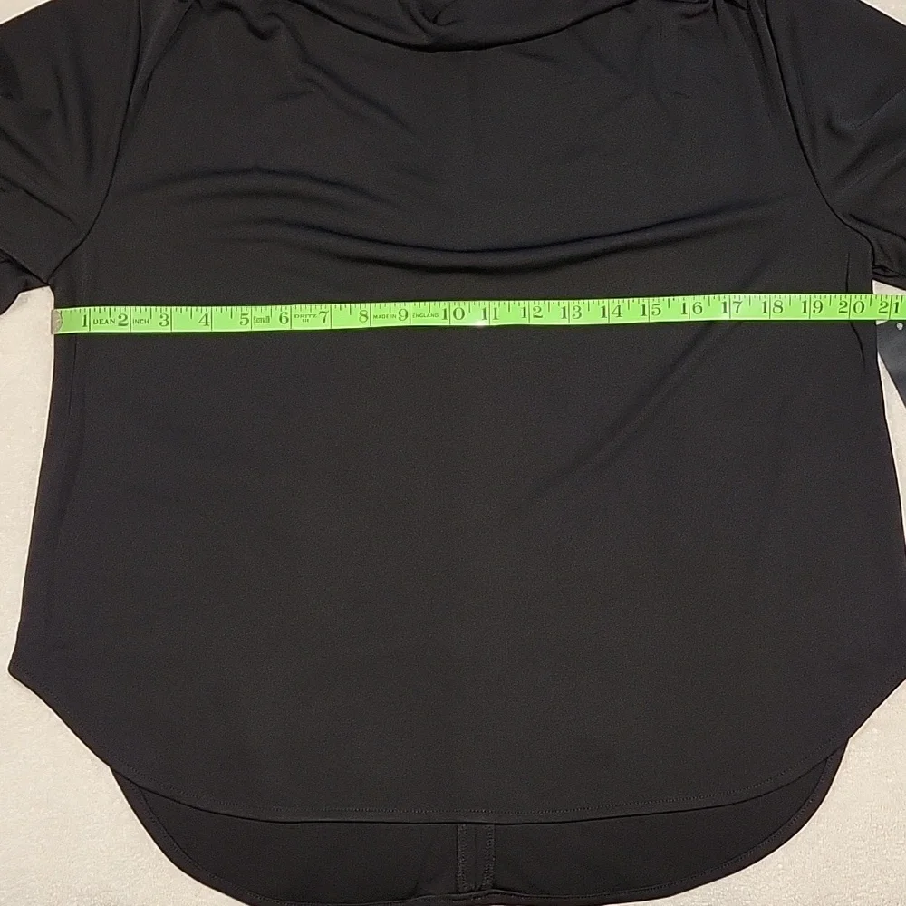 Alfani Black Draped Neck Flutter Sleeve Top - Picture 5 of 12